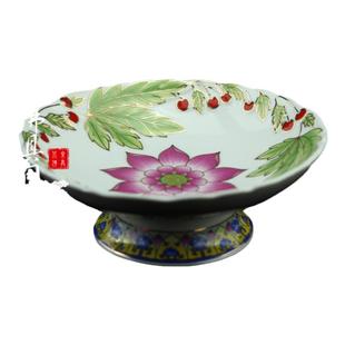 供果盘 6-8寸浮雕莲花供盘陶瓷果盘樱桃供盘敬神佛盘贡品