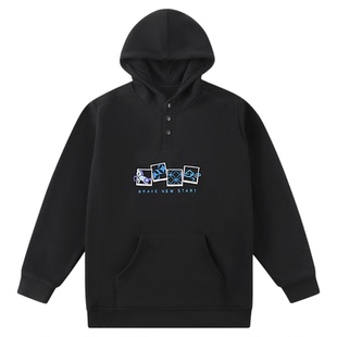 【一马当先】奕时代胖男童加厚连帽卫衣中大童帽衫抗菌上衣新年红