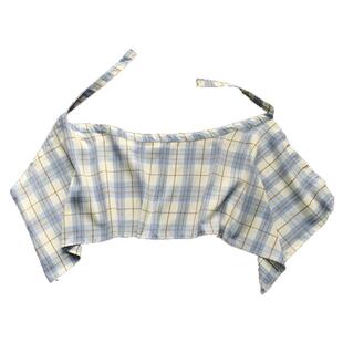 配裙子腰带蓝白格子配饰穿搭装饰布腰带高级感高端腰环腰封腰带款