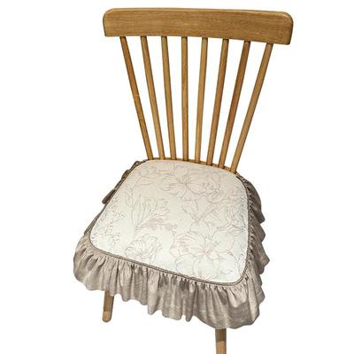 美式田园风餐椅垫加厚防滑坐垫布艺绑带固定四季家用高端座椅套罩