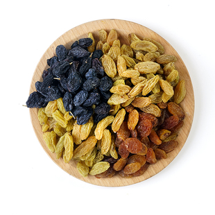 新疆特产多彩混合装葡萄干提子绿宝石红玫瑰黑加仑树上黄500g包邮