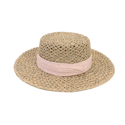 手工编织天然防晒遮阳咸草帽