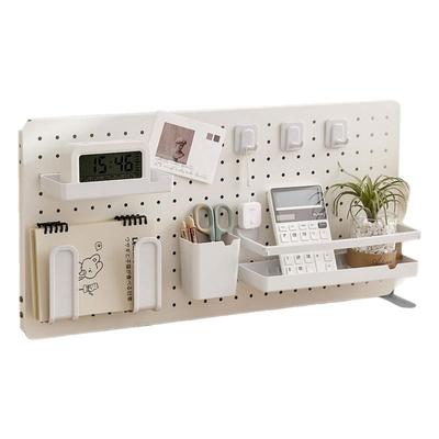 桌面洞洞板置物架办公桌挡板书桌隔板立式洞洞架收纳免打孔桌上