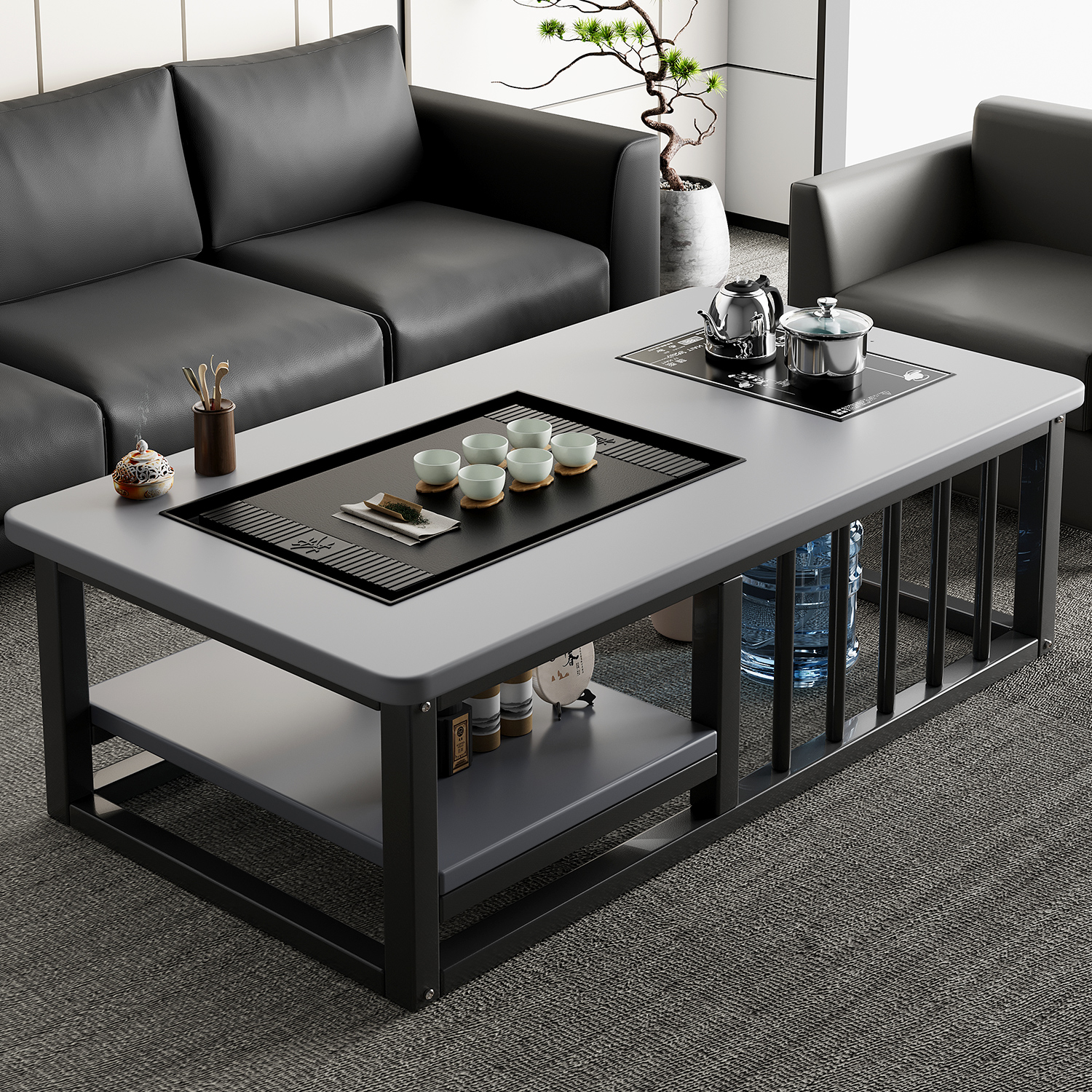 茶几客厅家用阳台简约小户型简易茶台办公室泡茶套装一体功夫茶桌