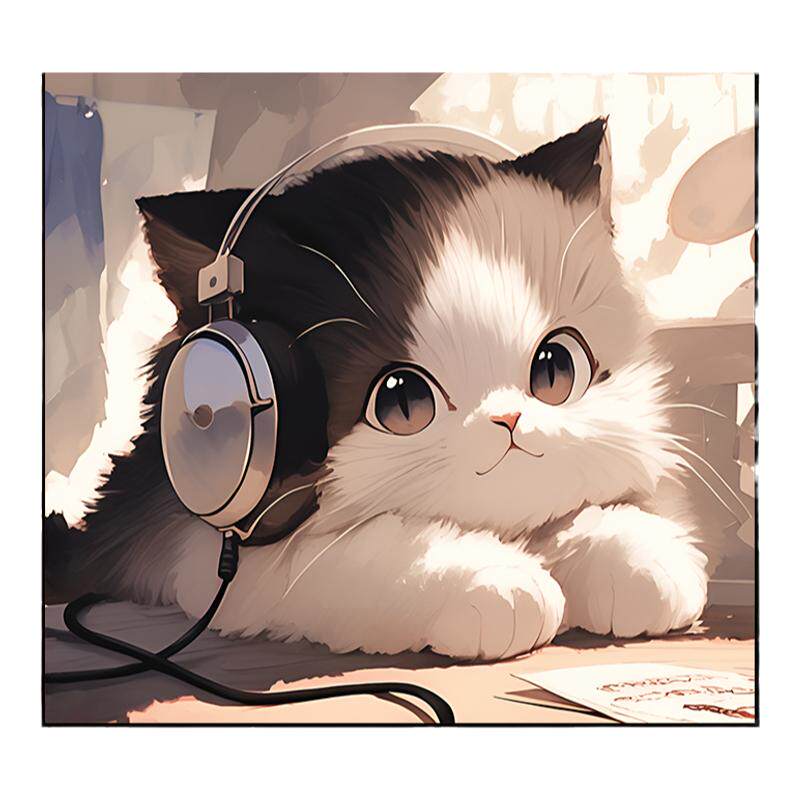 治愈猫咪高级感治愈系正方形