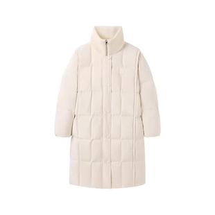 太平鸟女装休闲针织翻领羽绒服冬季新款长款时尚休闲面包外套