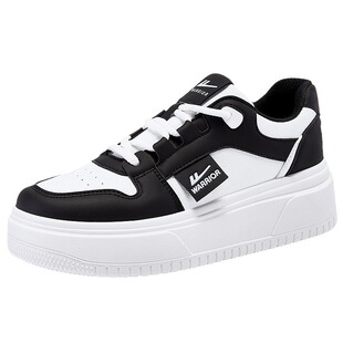 回力板鞋女款厚底增高配裙子白色女鞋皮面校园平底系带休闲小白鞋