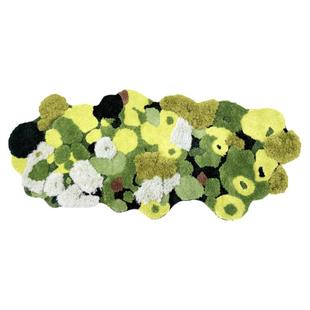 卧室地毯床前床边毯子绿色苔藓儿童房间地垫异形飘窗垫长条可机洗