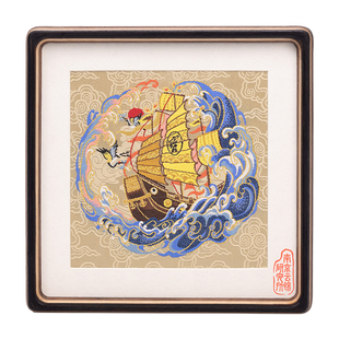 南京云锦研究所博物馆扬帆起航摆件伴手礼送老师送领导毕业礼物