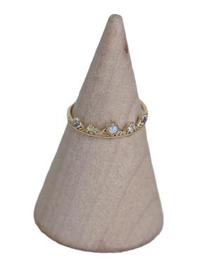 nojess女银镀金日系皇冠叠戴戒指