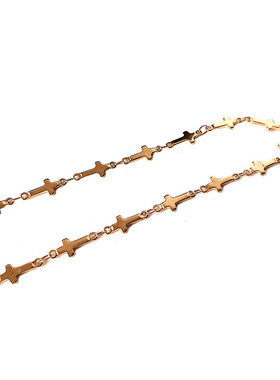 十字架复古做旧锁骨链