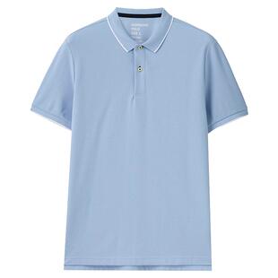 佐丹奴短袖Polo衫男装新款珠地布通勤休闲拼色边翻领上衣01016425