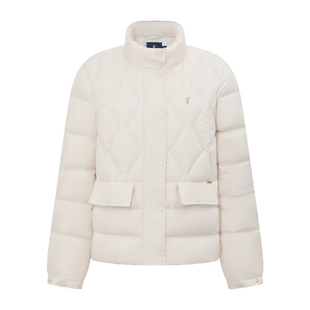 POLOWALK女士羽绒服立领冬装外套90绒轻盈短款休闲面包服外套上衣