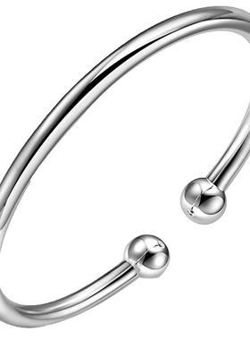 足银999光面开口蒜头手镯