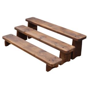 碳化实木多层阶梯花台阳台木制花架庭院花架肉肉花盆架子植物花器