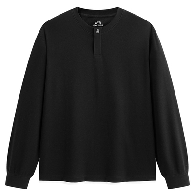 【商场同款】太平鸟男装 休闲T恤亨利领华夫格时尚T恤 B2CPG1134