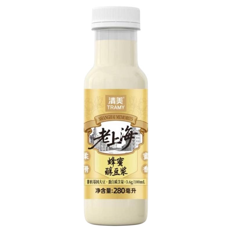 清美老上海醇豆浆280ml早餐开盖即饮豆浆非转基因大豆多口味饮品