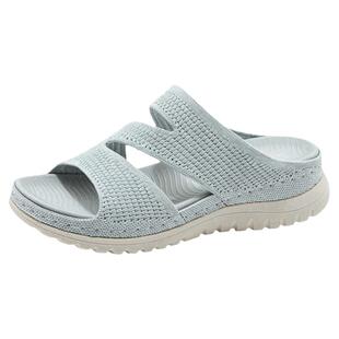 舒适坡跟拖鞋女外穿2026夏季新款底防滑轻便运动风一字凉拖可湿水