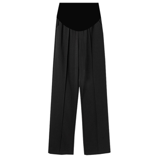 孕妇裤春秋款灰色加厚阔腿裤高腰托腹垂感休闲裤显瘦长裤子冬加绒