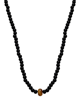 黑色算盘珠圆珠子串珠项链