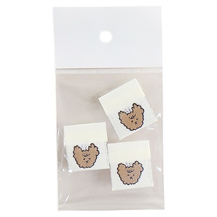 韩国进口小狗双面织物布标Happybears手工DIY对折缝纫布贴配件帖