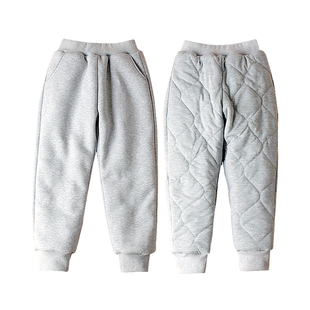 儿童棉裤男女童冬装外穿加厚裤子大童女孩三层夹棉过冬加绒保暖裤