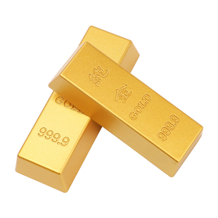 实心合金仿真金条创意金砖小摆件桌面装饰礼物开业礼品聚宝盆配件