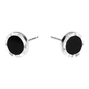 纯黑耳夹男复古男士小众男式高级黑色男生简约圆形磁性免中性耳饰