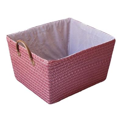 简约日式家用大号折叠编织收纳筐