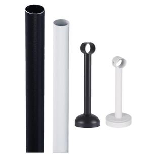 32mm黑色白色不锈钢杆子挂衣杆挂杆晾衣杆橱柜衣柜内顶装管子衣橱