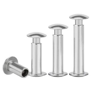 304不锈钢对敲子母铆钉公母对铆扁圆头半空心书相册紧打钉M3M4M56