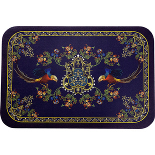 范居态度锦鸡复古轻奢仿皮革隔热餐桌垫杯垫ins风防水防油防烫