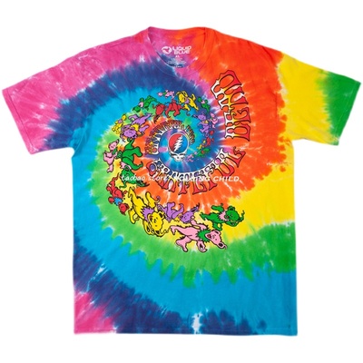 正版Grateful Dead感恩而死乐队小熊vintage摇滚短袖扎染T恤c现行
