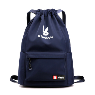 抽绳双肩包男女简易健身拉绳束口袋书包大收纳包运动旅行抽带背包