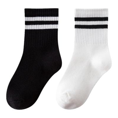 纯白色春秋中筒学生运动儿童袜子