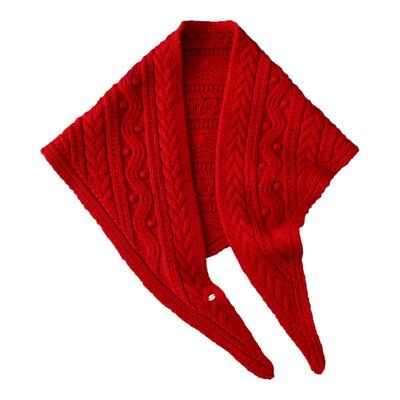 针织立体三角披肩围巾女冬季新款