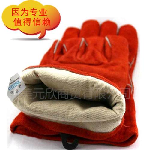 威特仕10-2101电焊手套气保焊手套锈橙色烧焊焊工高温作业钣金工