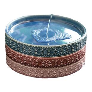 MimiHome出口花盆陶瓷托盘接水盘绿植底盘圆形底座浮雕冰裂花盆托