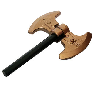 乐高 lego 人仔武器零件 双刃斧 战斧 斧头 金属铜色 城堡 53705