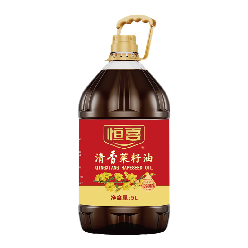恒喜菜籽油清香食用油5L 非转基因 优质 家庭装用