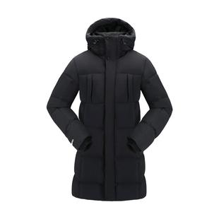 [鹅绒900蓬PRO]思凯乐羽绒服男女过膝长款冬季加厚黑色防寒服外套