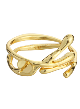 镶嵌圆珠水晶线条不规则戒指空托