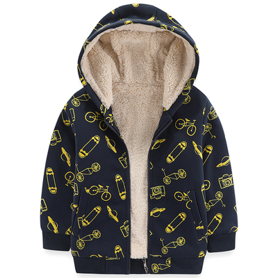 男童卫衣开衫棉衣儿童加绒外套