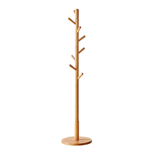 实木衣帽架落地卧室衣架房间简易晾衣服的架子家用单杆立式挂衣架