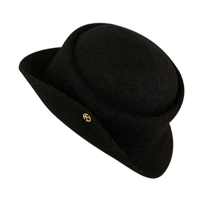 赫本风毛呢白色法式礼帽女秋冬千金风名媛气质优雅高级感渔夫帽子