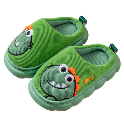 猪爸爸恐龙儿童棉拖鞋秋冬季卡通