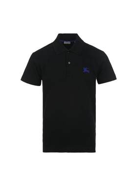 【自营】BURBERRY/博柏利纯色男士马术骑士徽标刺绣短袖Polo衫