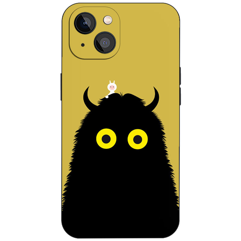 双角大眼怪兽头顶小白兔子简约治愈ins萌系磨砂硅胶手机壳适用iPhone17ProMax苹果16小众个性防摔磁吸保护套
