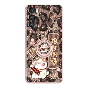 适用华为pura70pro招财纳福手机壳nova11豹纹mate60新年荣耀100招财猫90带指环80喜庆p60支架一体p50硅胶p40