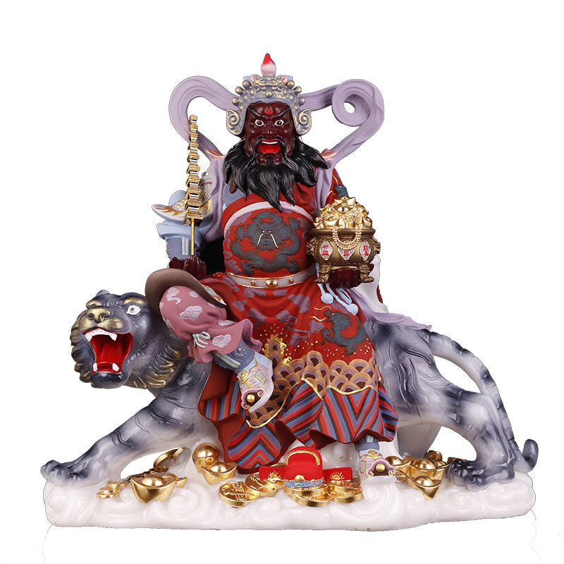 赵公明财神玄坛供奉摆件汉白玉